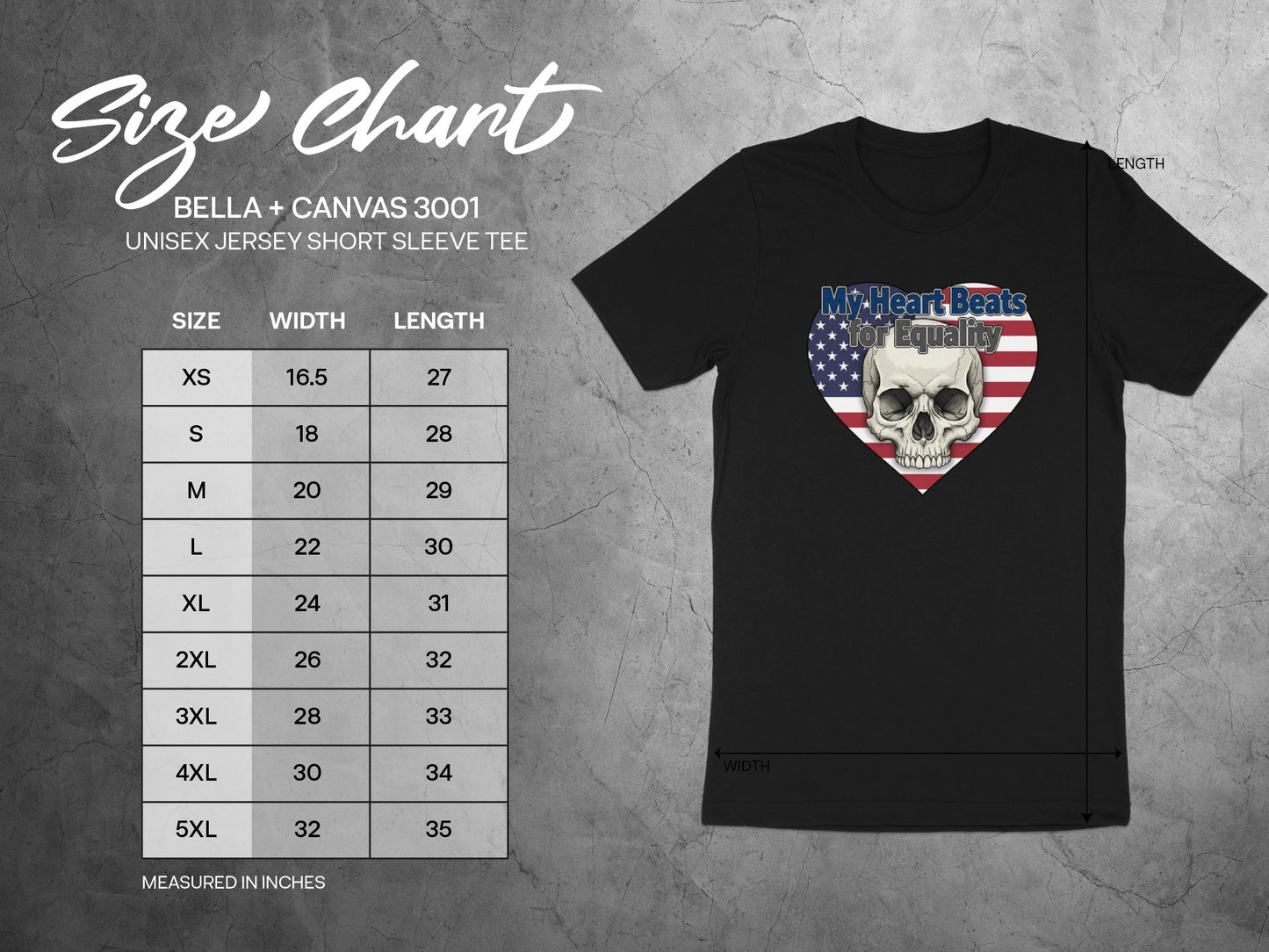 My Heart Beats for Equality Skull T-Shirt