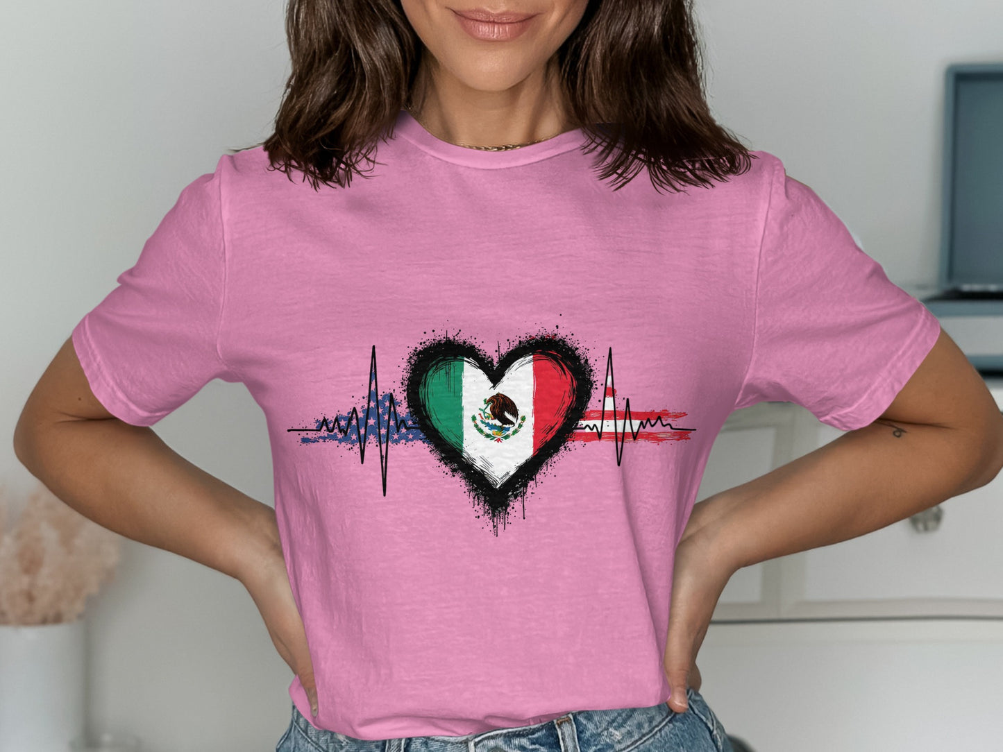 Heartbeat Love Mexican Flag Heartbeat Shirt product type