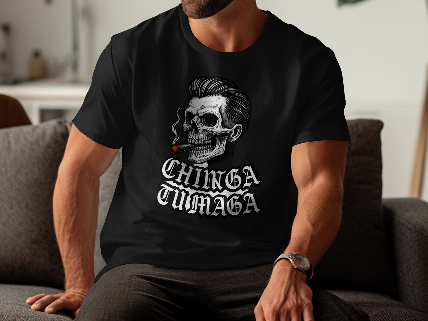 Stylish Skull Graphic Design Chinga Tumaga T-shirt product