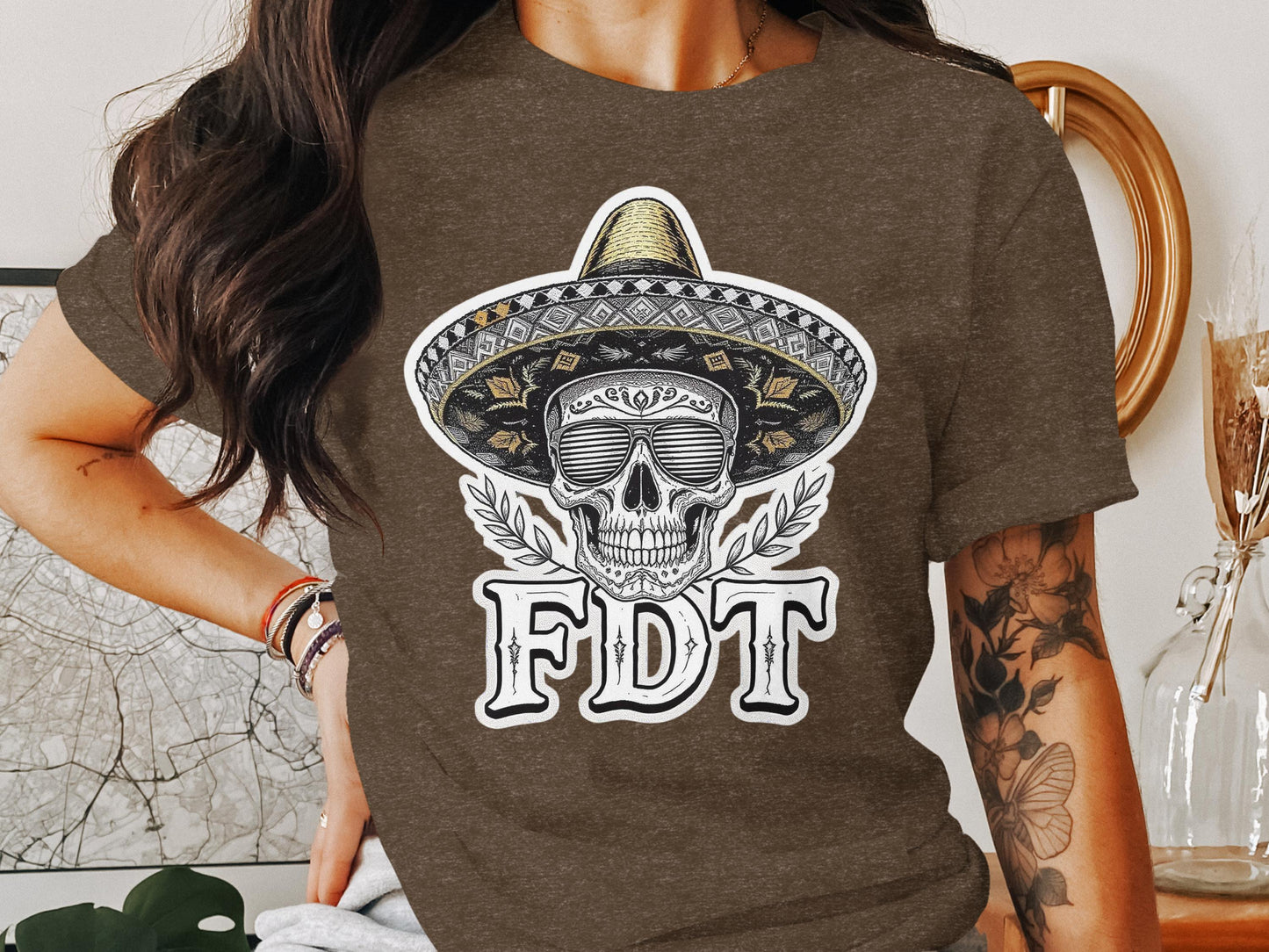 Trendy FDT Skull with Sombrero Graphic Tee product