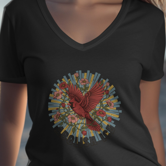 Abolish Ice Cardinal Graphic V Neck Tee Shirt product type