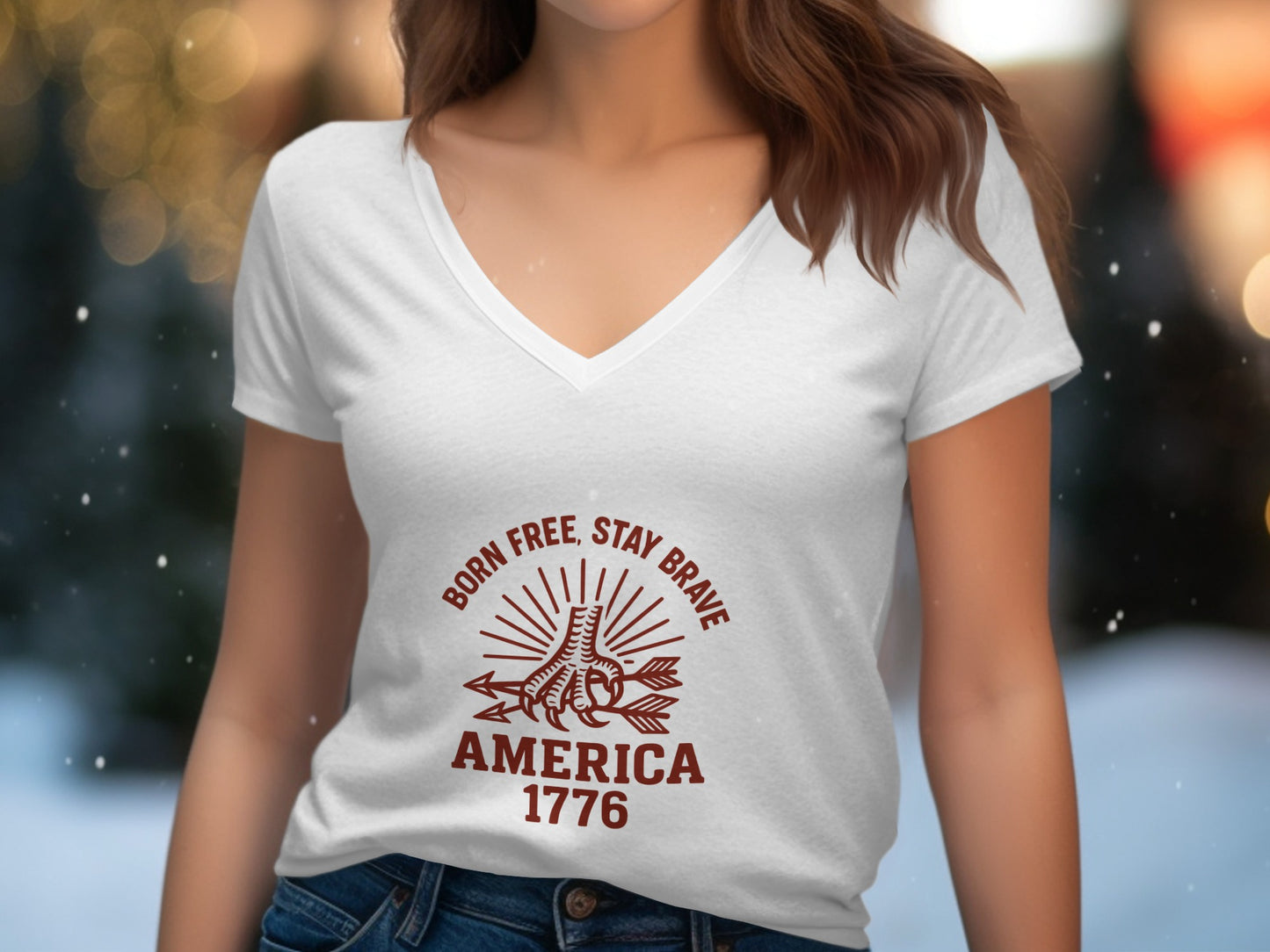 Born Free Stay Brave America 1776 Graphic T-Shirt Product