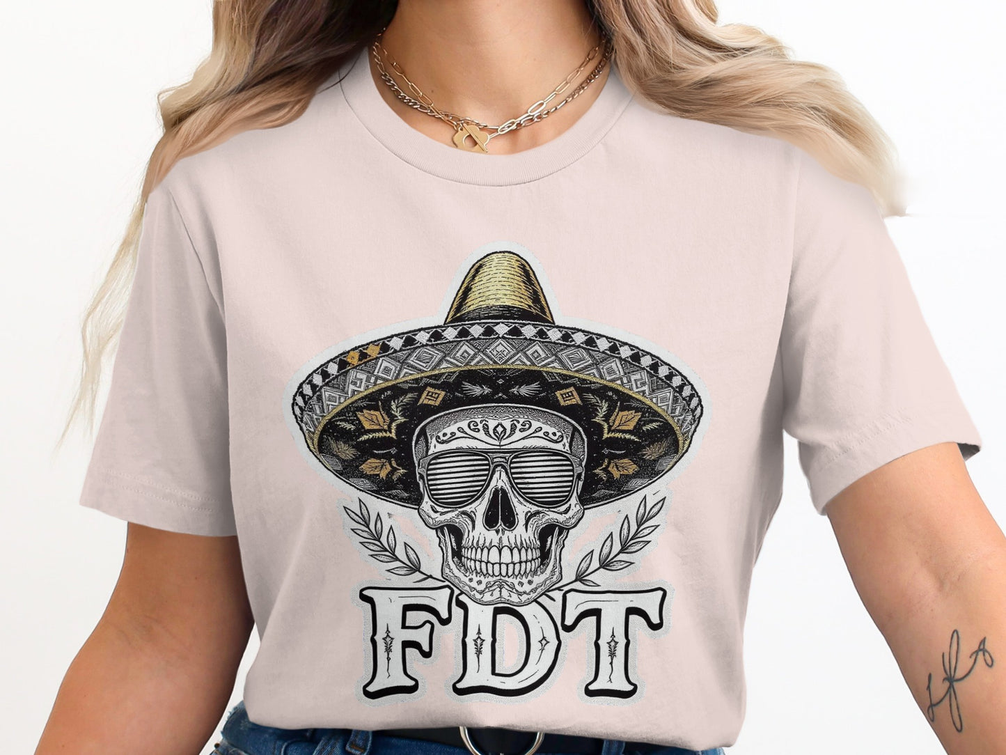 Trendy Graphic T-Shirt Featuring Skull With Hat T-Shirt product