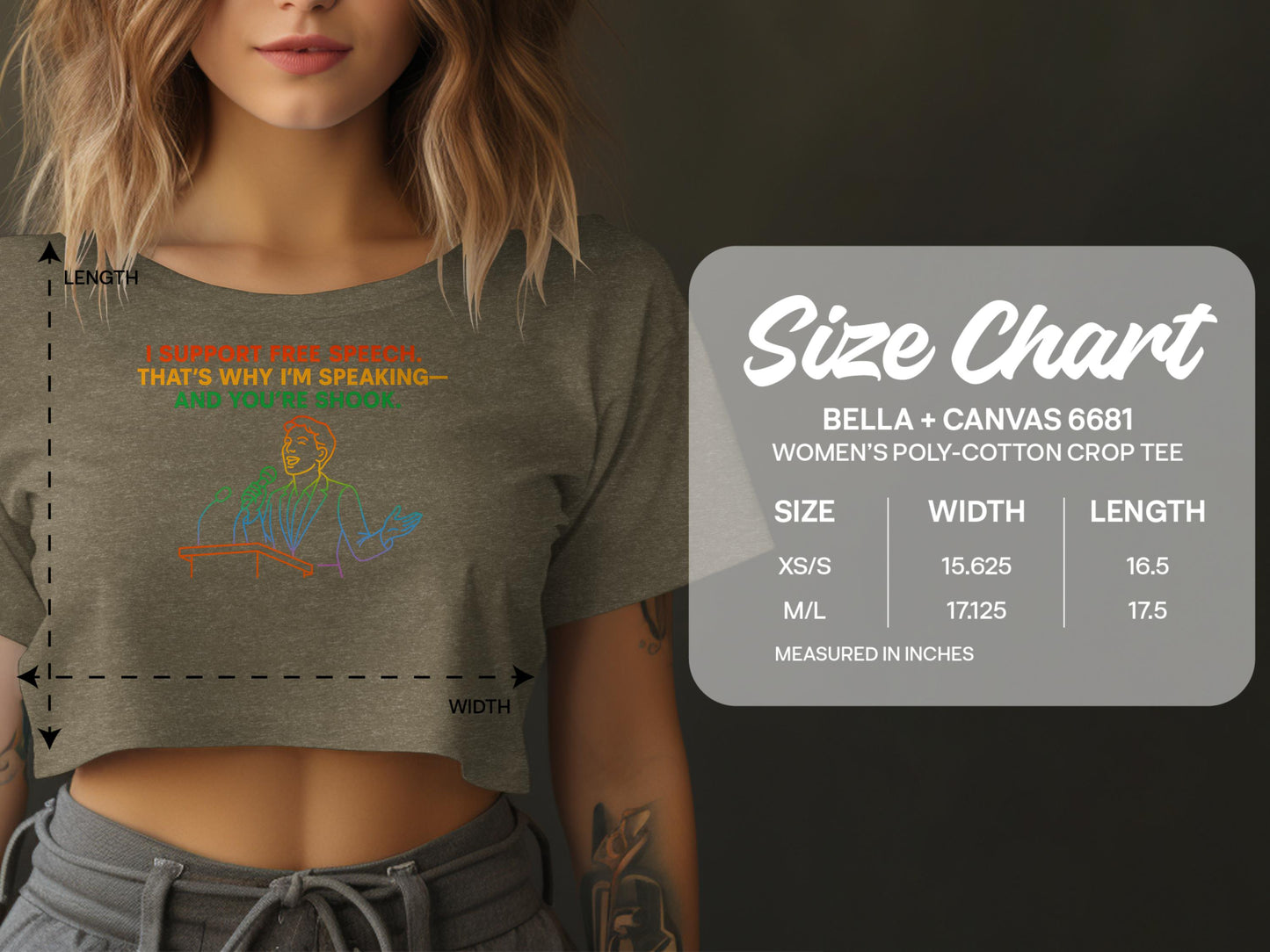 I Support Free Speech Graphic Crop Tee product type