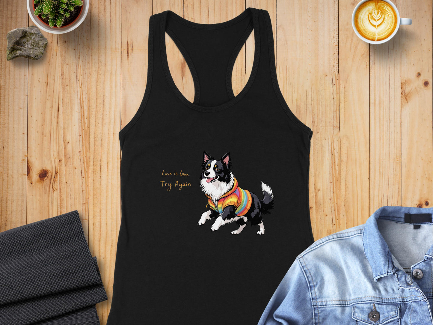 Love is Love Try Again Dog Graphic Tank Top product type