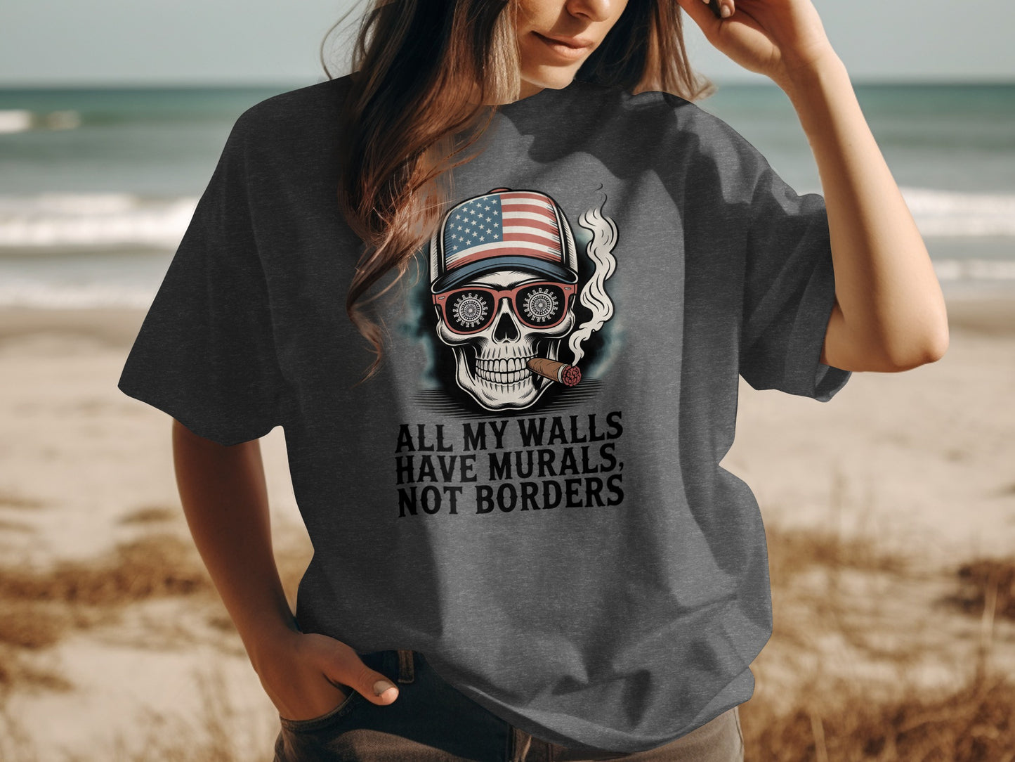 All My Walls Have Murals Not Borders T-Shirt product