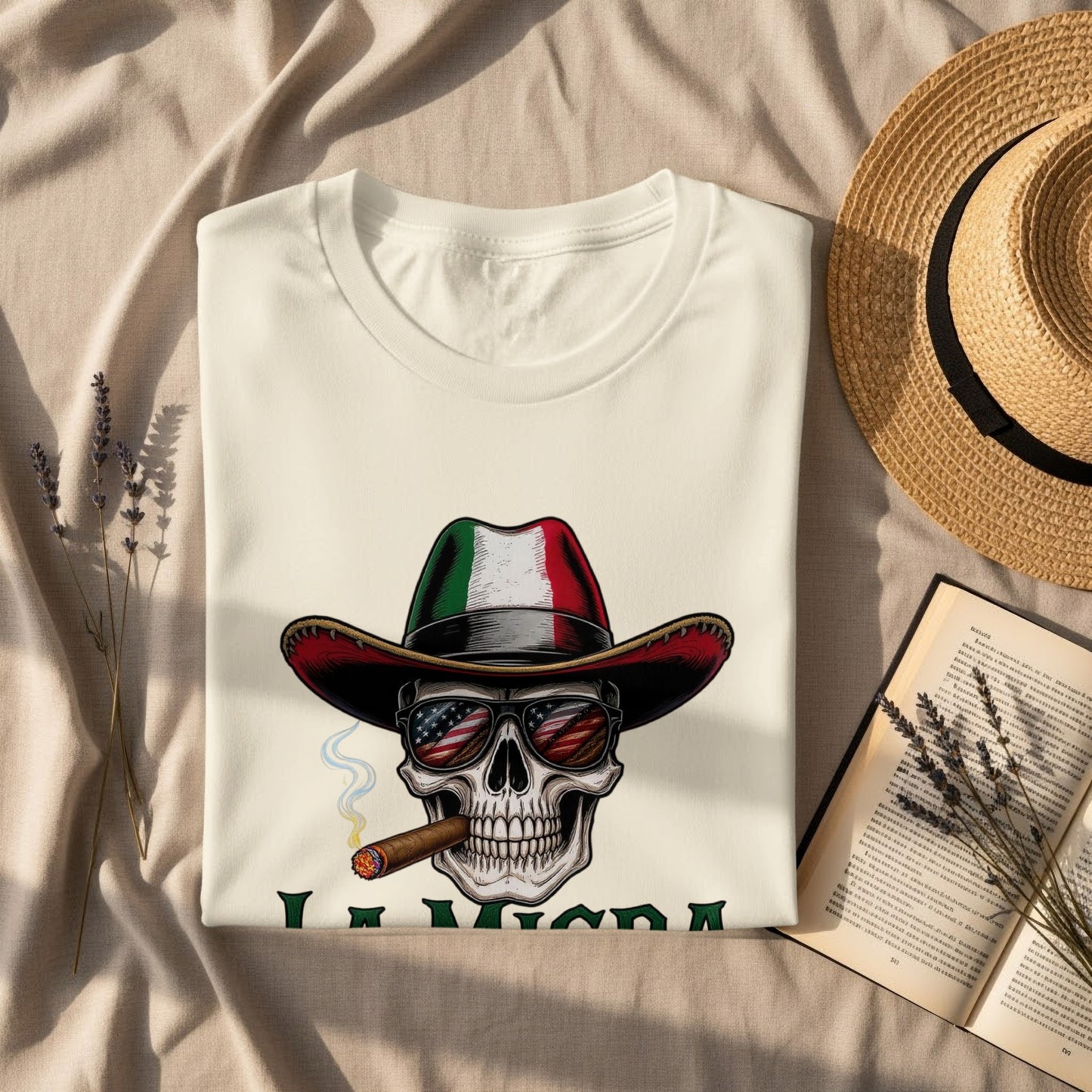La Vibra Skull with Hat and Sunglasses T-shirt product