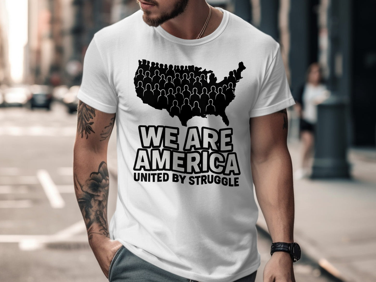 We Are America United by Struggle Graphic Tee shirt product type