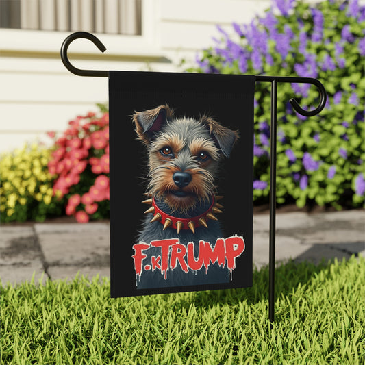 FK Trump Dog with Spiked Collar Garden Flag