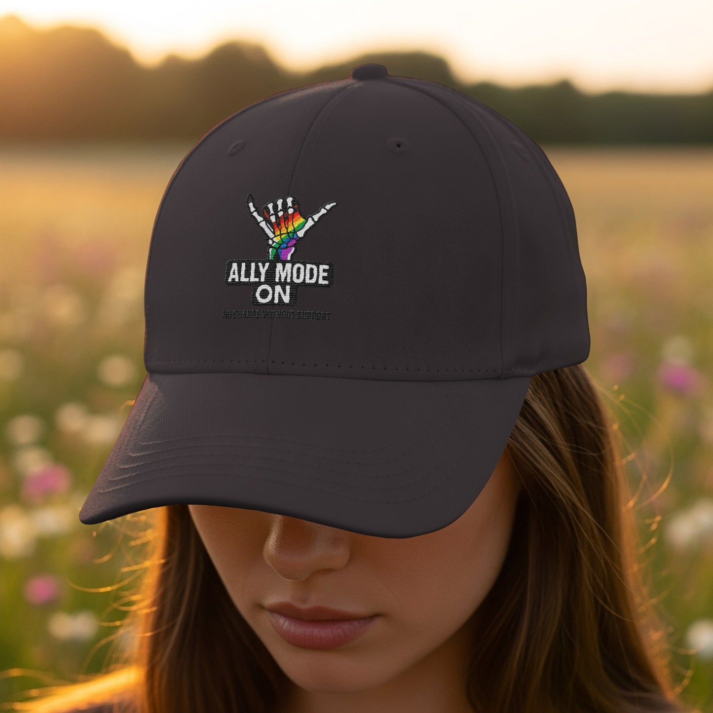 Ally Mode On Embroidered Adjustable Baseball Cap product