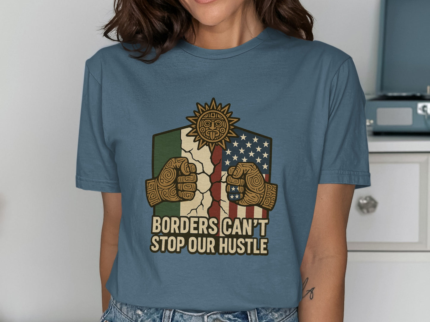 Borders Can't Stop Our Hustle Graphic T-shirt product type