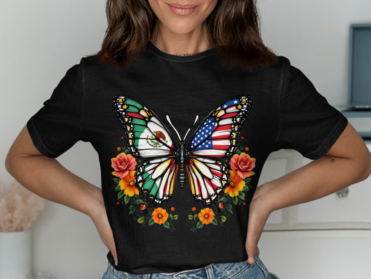 Patriotic Butterfly with Floral Accents Graphic product type