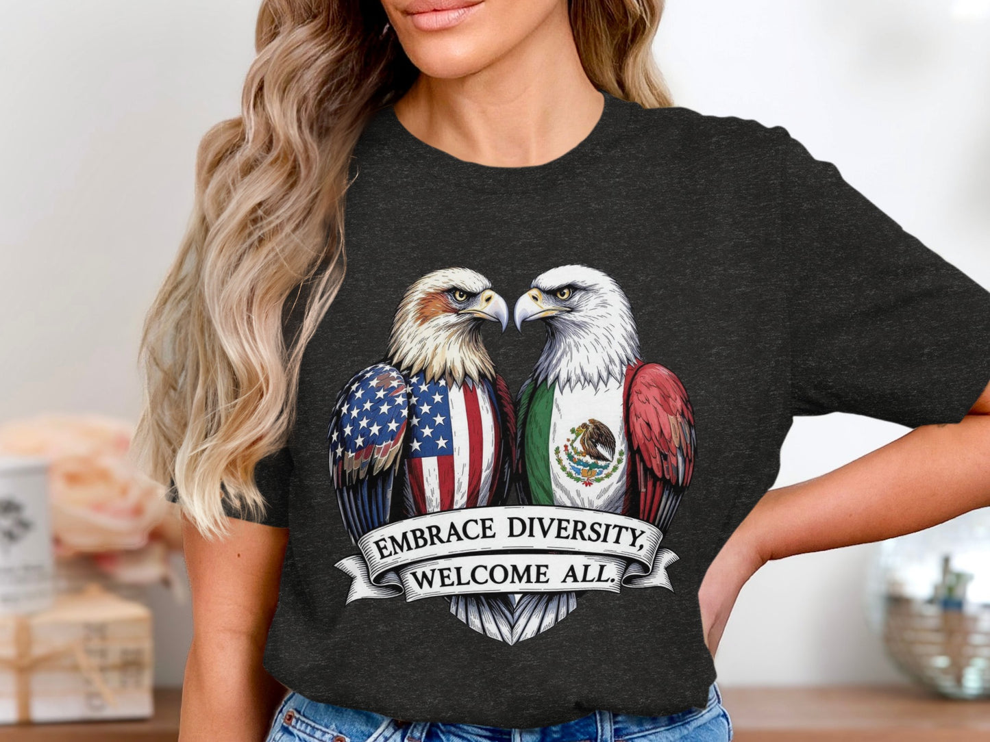 Embrace Diversity Welcome All Graphic Tee Shirt product
