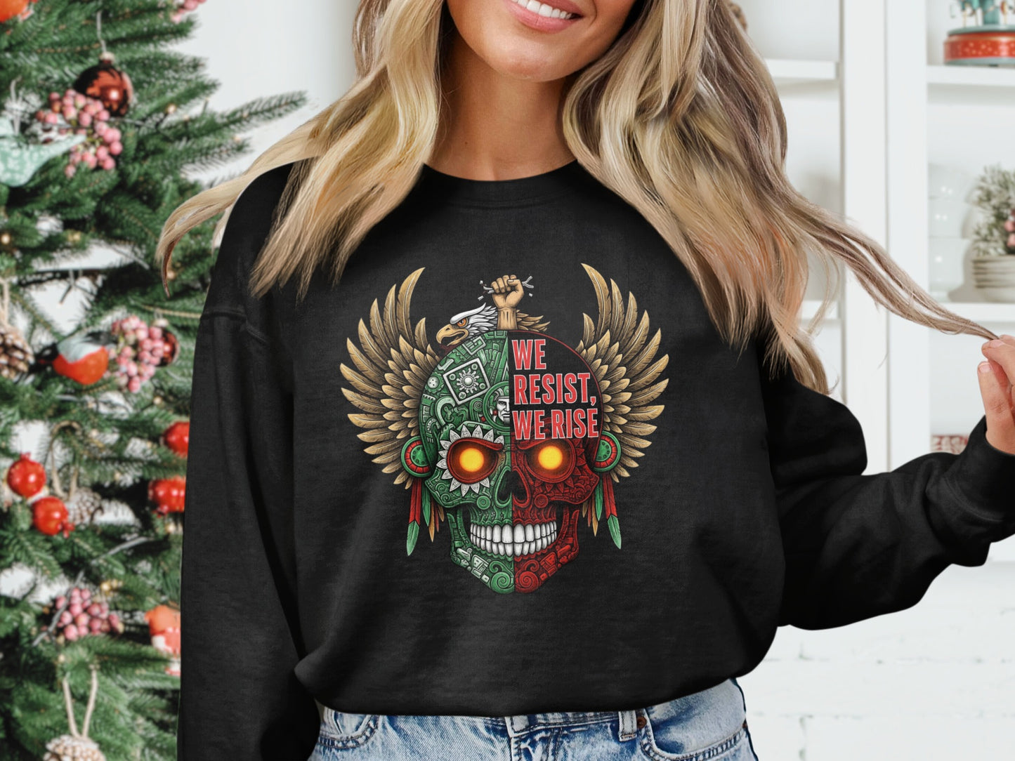 We Resist We Rise Colorful Skull Graphic Sweatshirt product