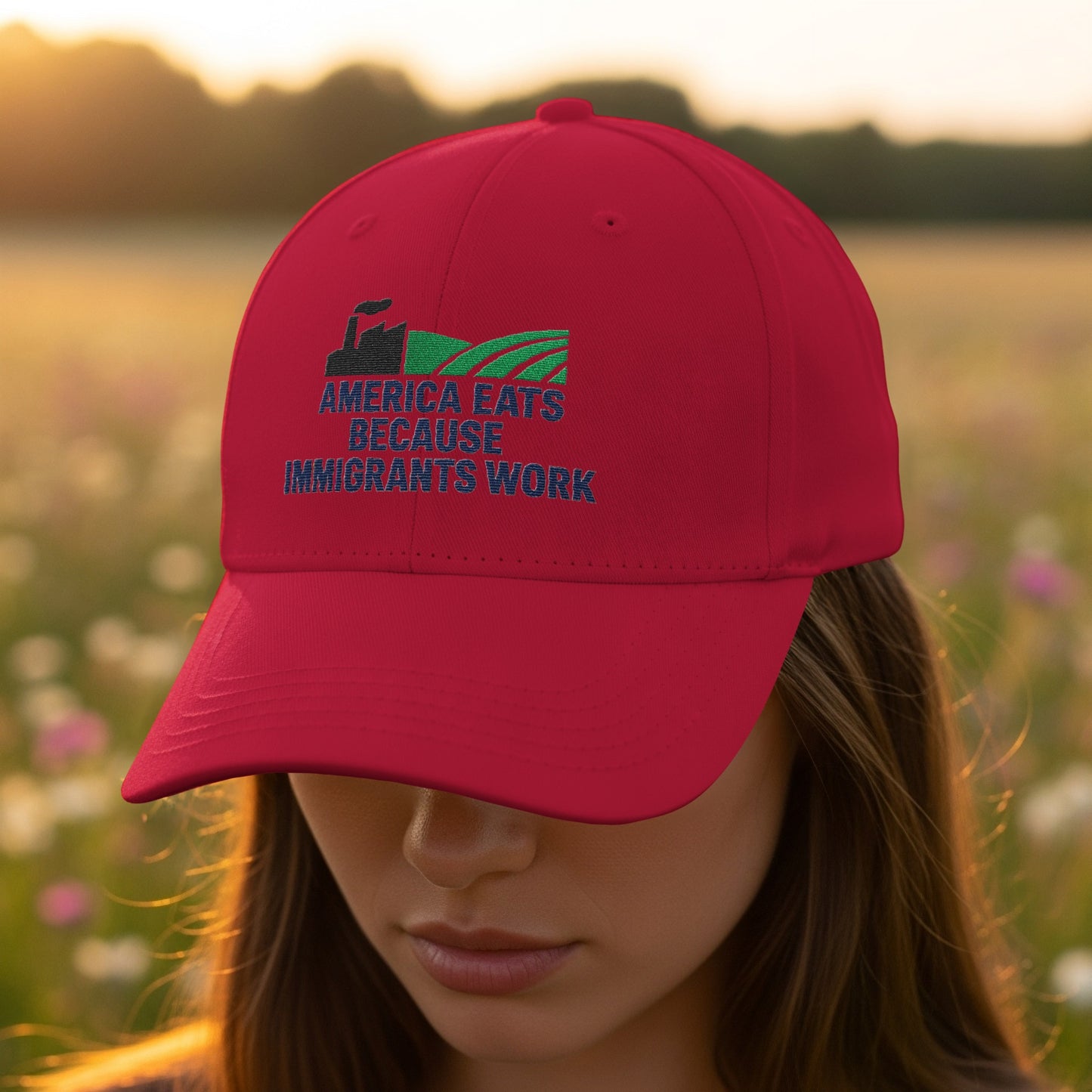 America Eats Because Immigrants Work red hat product