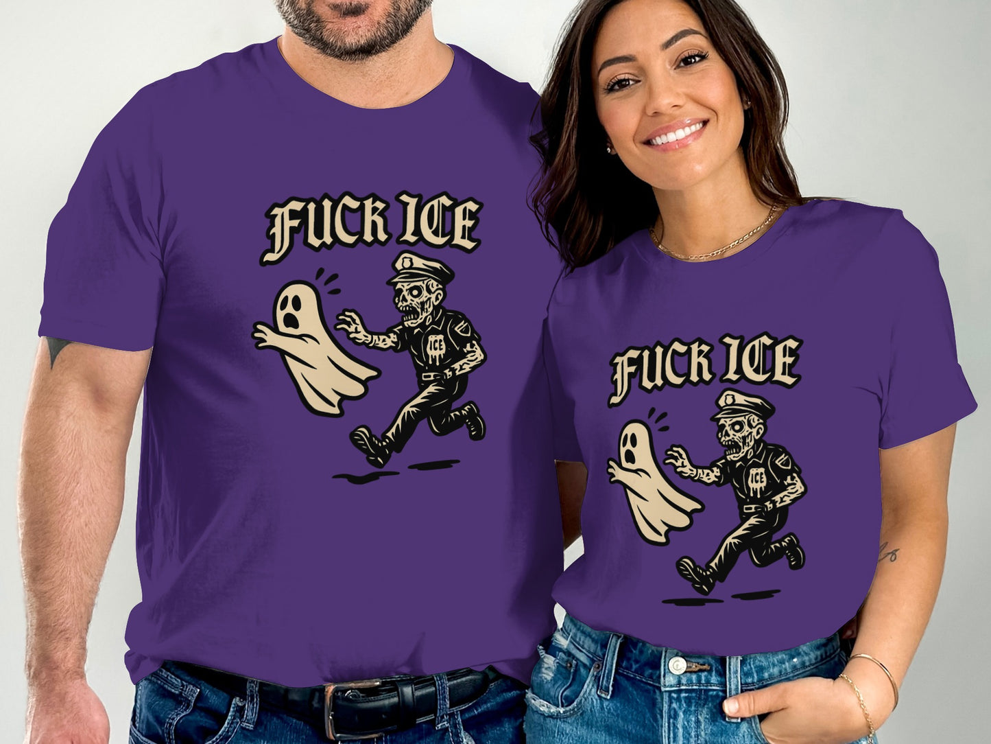 Ghost Chase Graphic Printed Purple T-shirt product