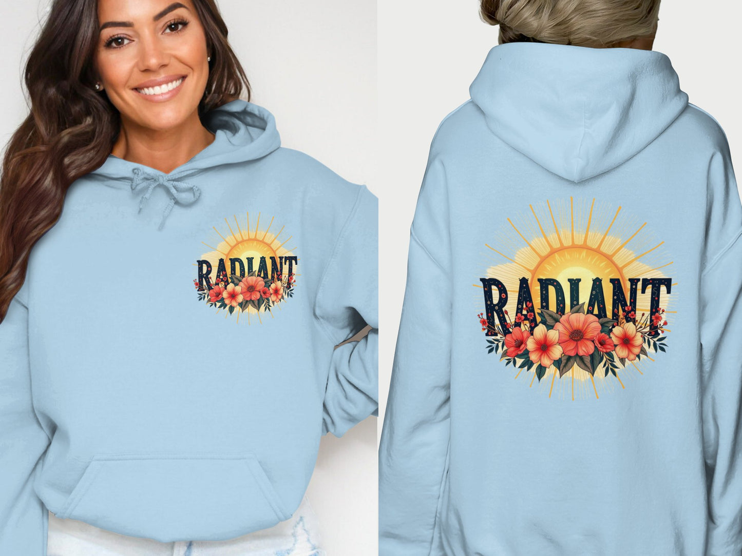 Radiant Sunflower Graphic Hoodie Comfort Wear Product