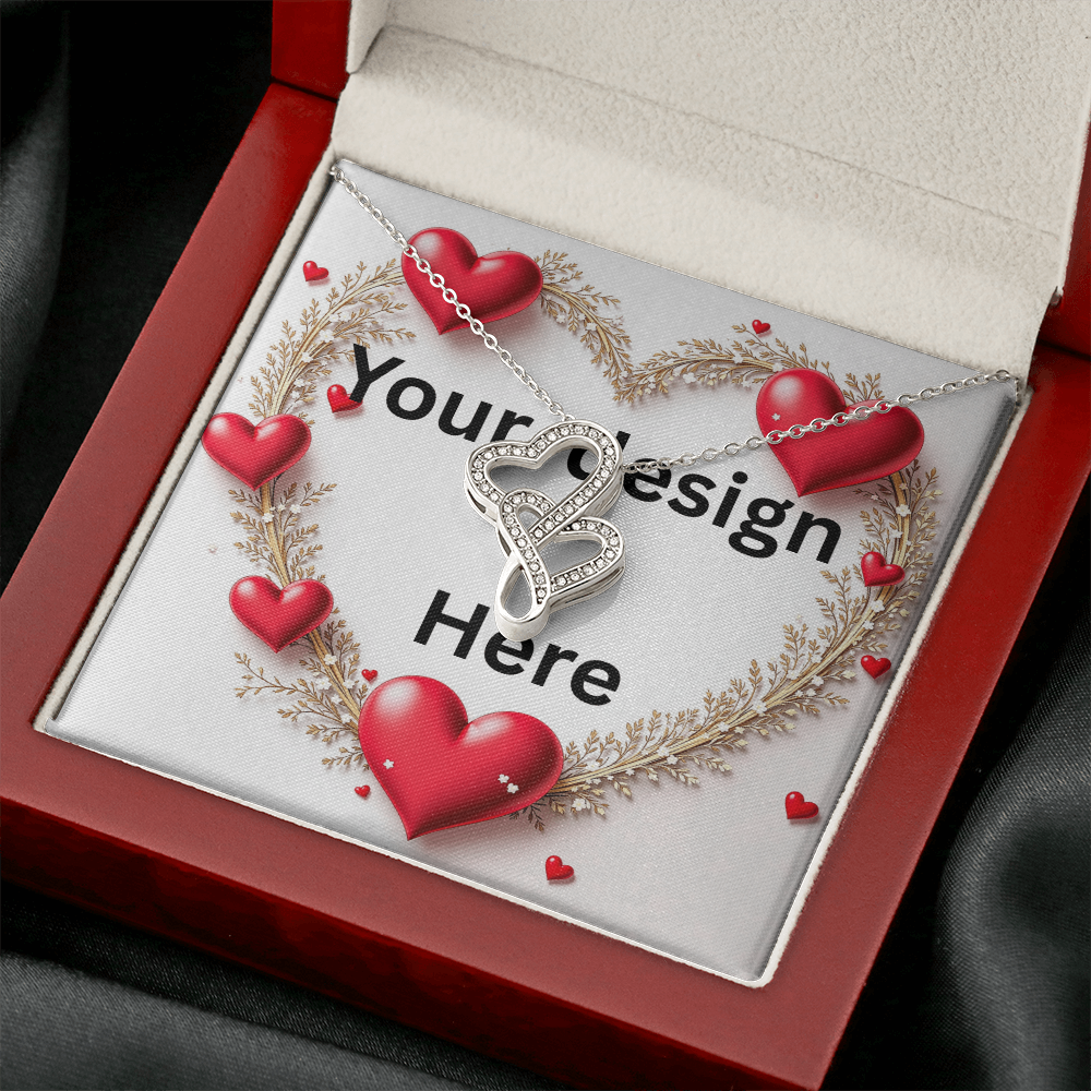 Custom Valentine's Day Necklace + Personalized Card Set | Gift for Girlfriend Wife Anniversary Birthday