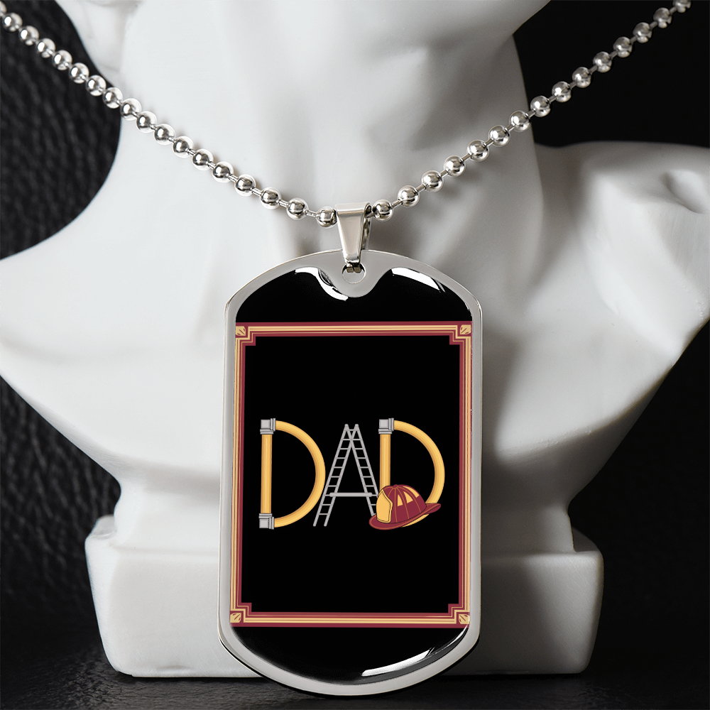 Father gift retirement personalized custom necklace tag fine jewelry