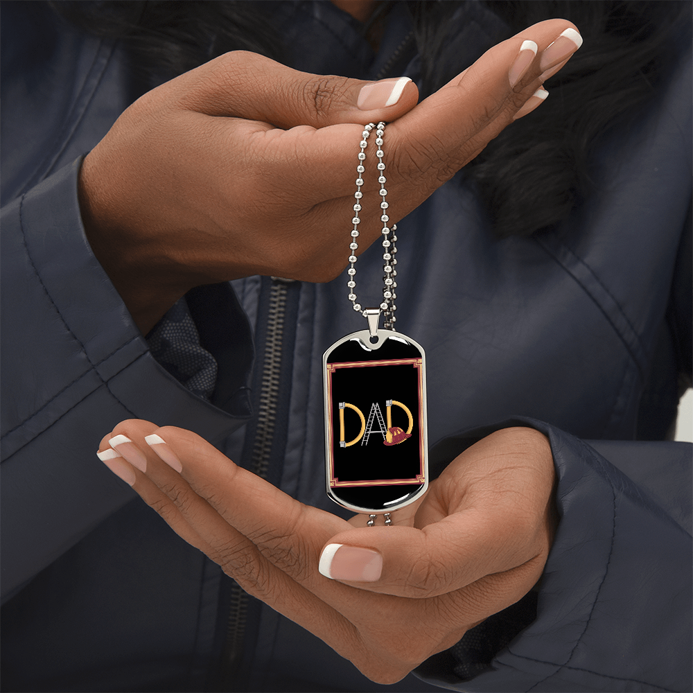 Father gift retirement personalized custom necklace tag fine jewelry