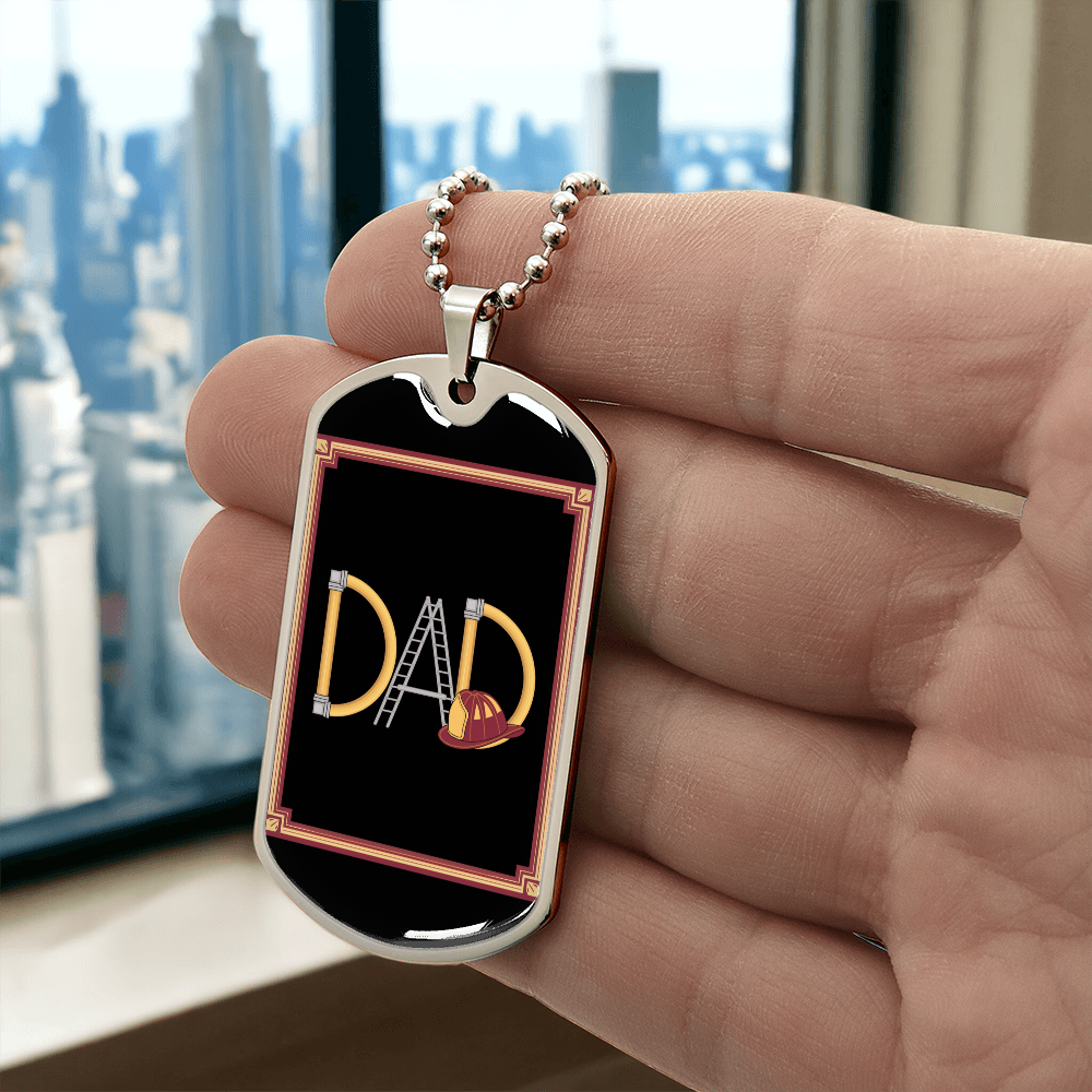 Father gift retirement personalized custom necklace tag fine jewelry