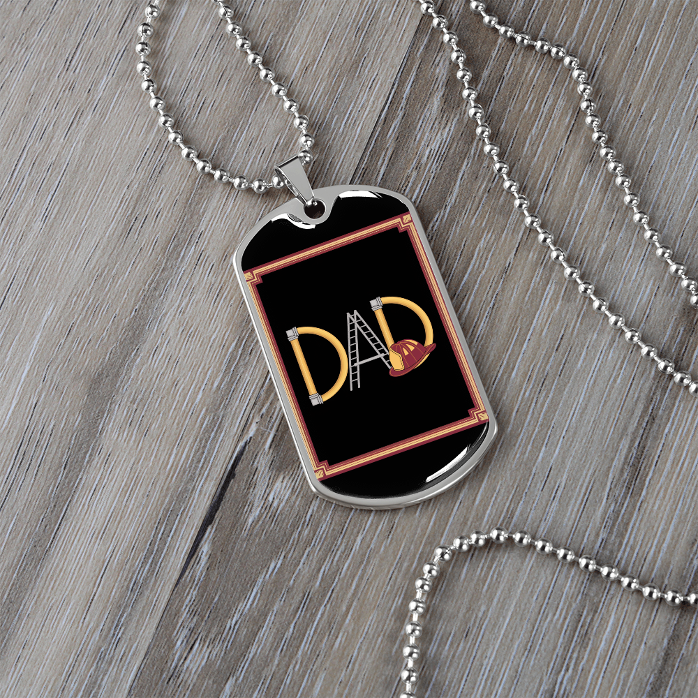Father gift retirement personalized custom necklace tag fine jewelry