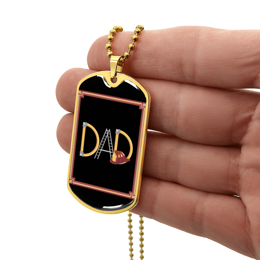 Father gift retirement personalized custom necklace tag fine jewelry