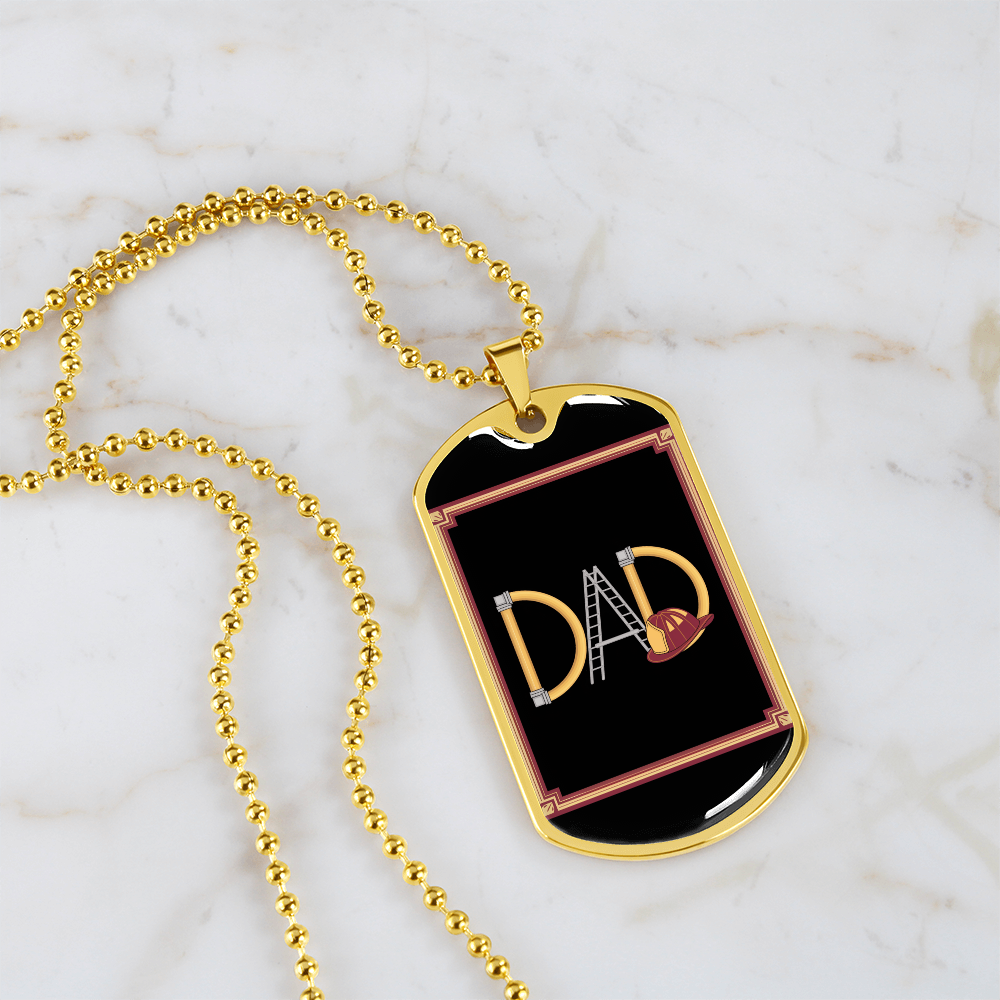 Father gift retirement personalized custom necklace tag fine jewelry