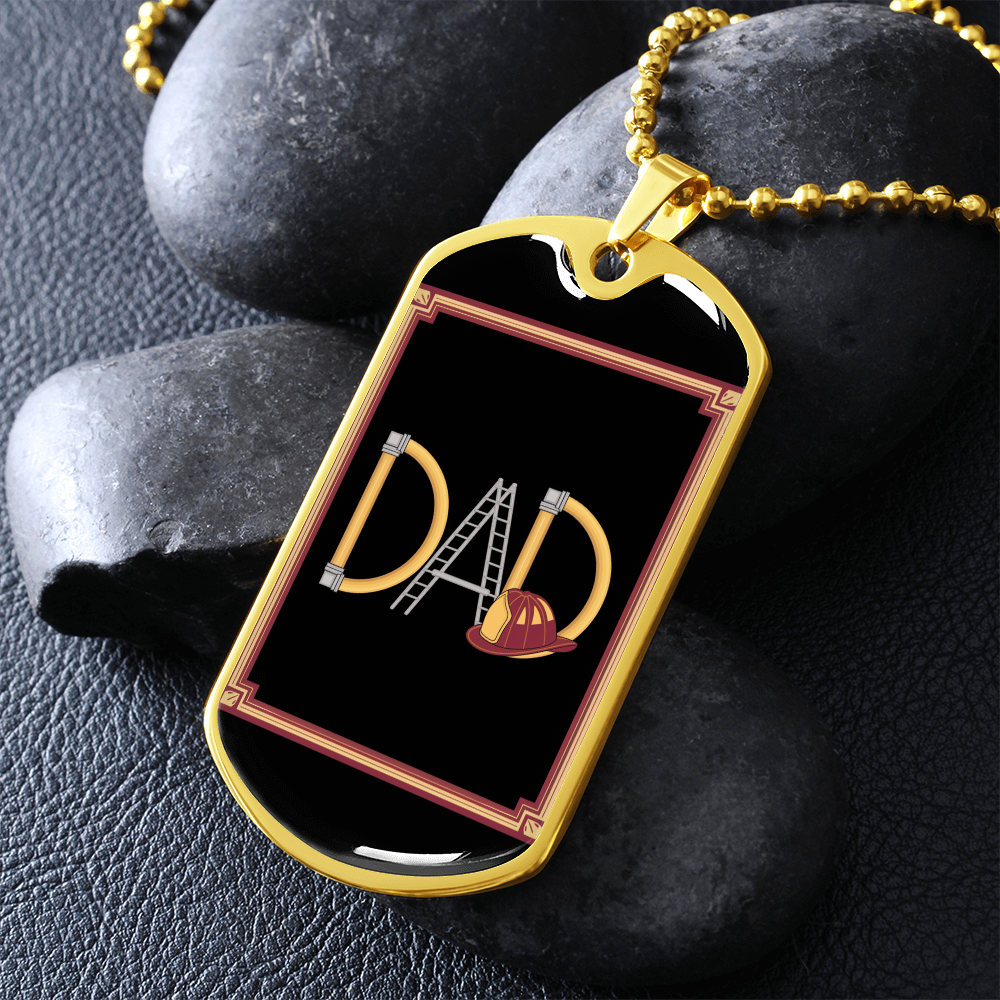Father gift retirement personalized custom necklace tag fine jewelry