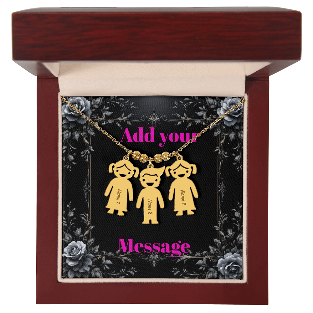 Engraved Valentine's Day Necklace with Custom Love Message Card | Gift for Wife Girlfriend Anniversary