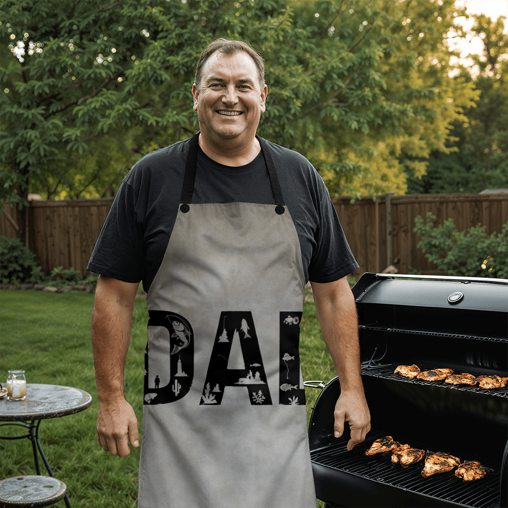 Dad's Denim Apron for Grilling and BBQ - Perfect Father's Day Gift
