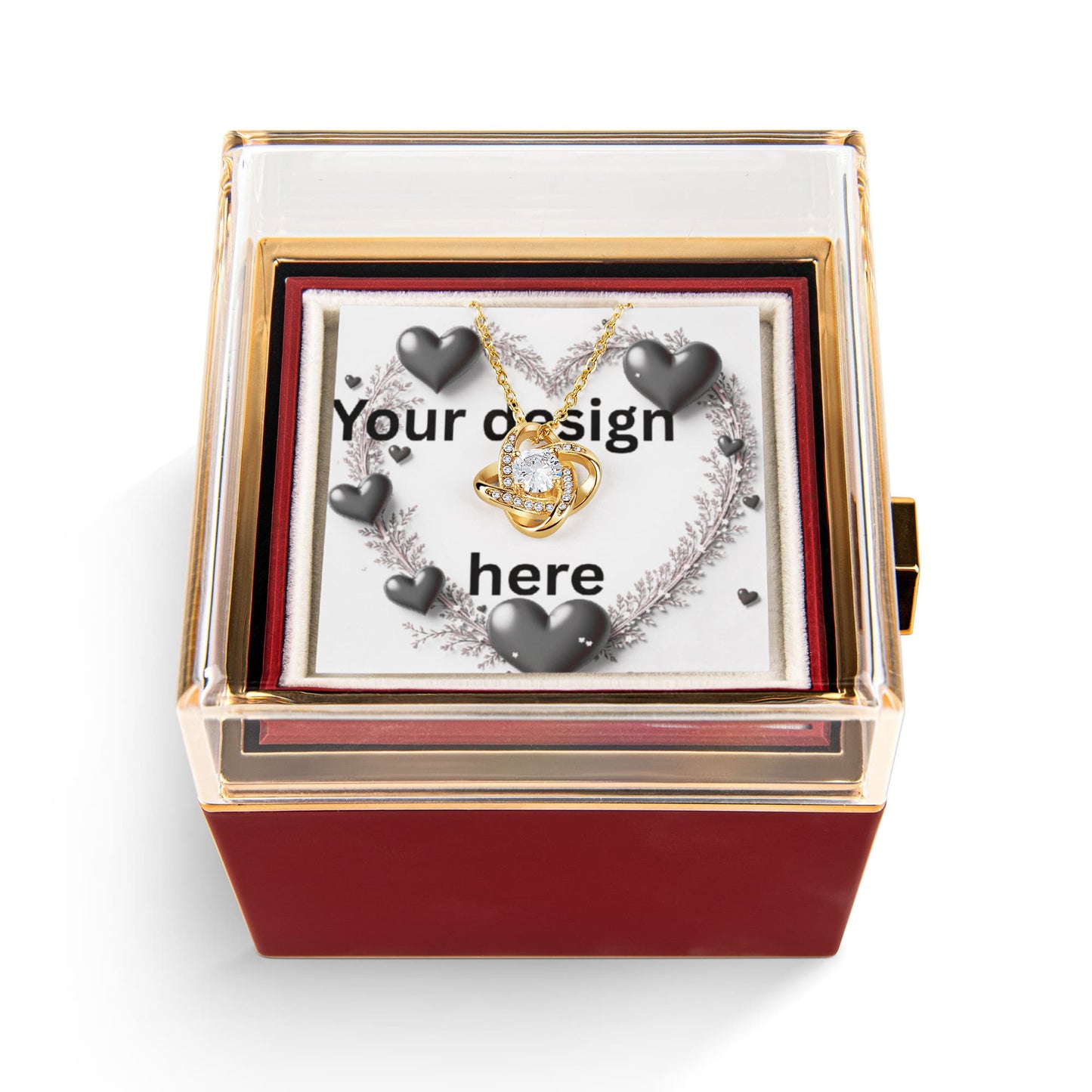 Engraved Valentine Necklace with Custom Love Message Card | Gift for Wife Girlfriend Anniversary Birthday