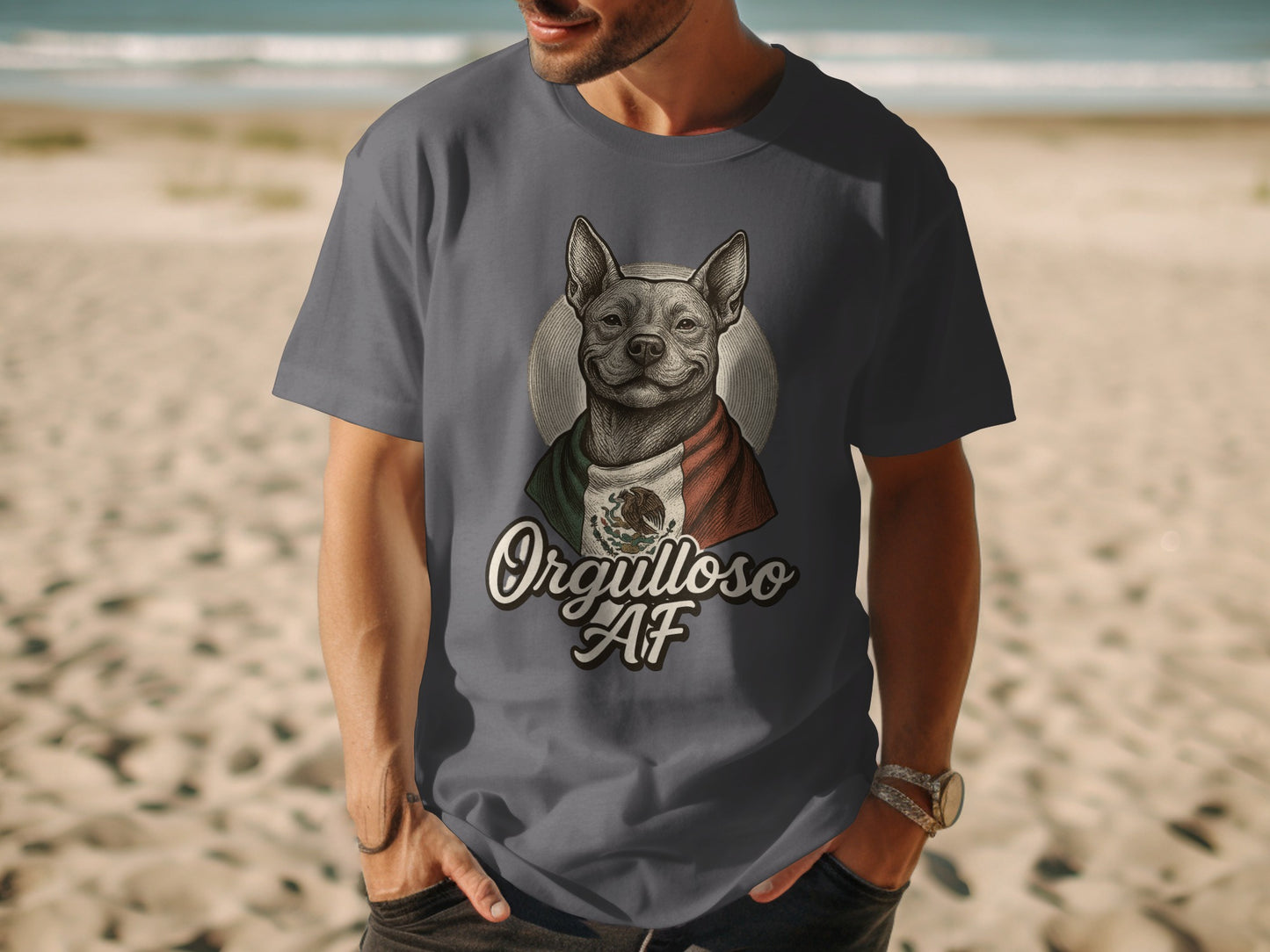 Orgulloso AF Dog with Mexican Flag Graphic T-Shirt product type