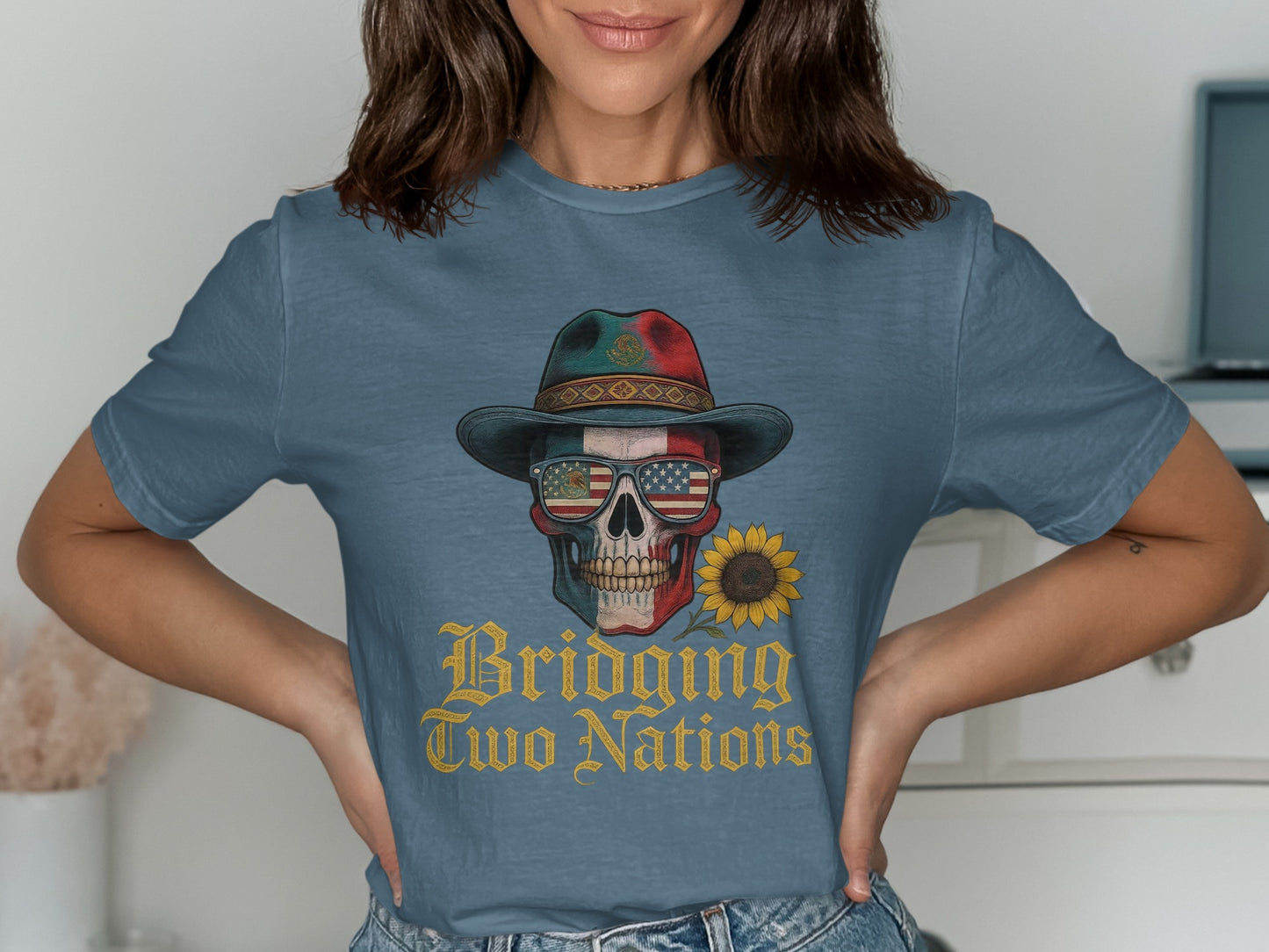 Bridging Two Nations Skull Hat t-shirt product type