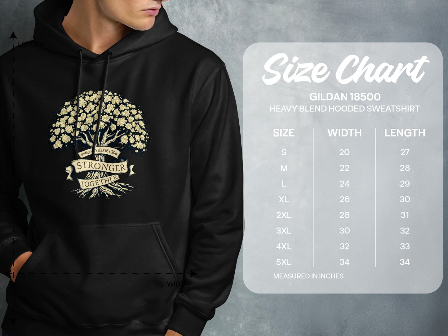 Together We Are Stronger Tree Design Hooded Sweatshirt product type