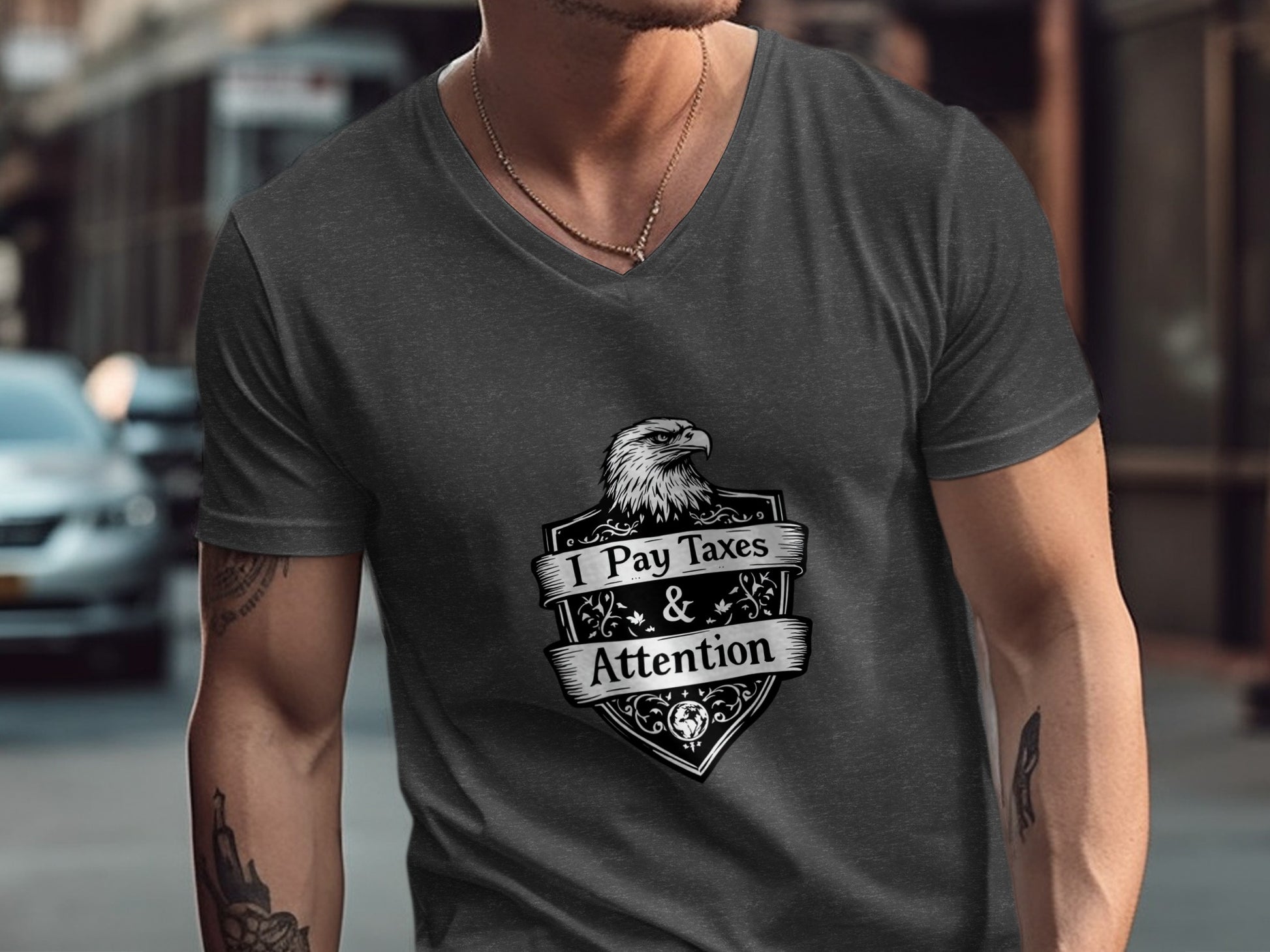 I Pay Taxes and Attention Eagle Graphic T-shirt Product