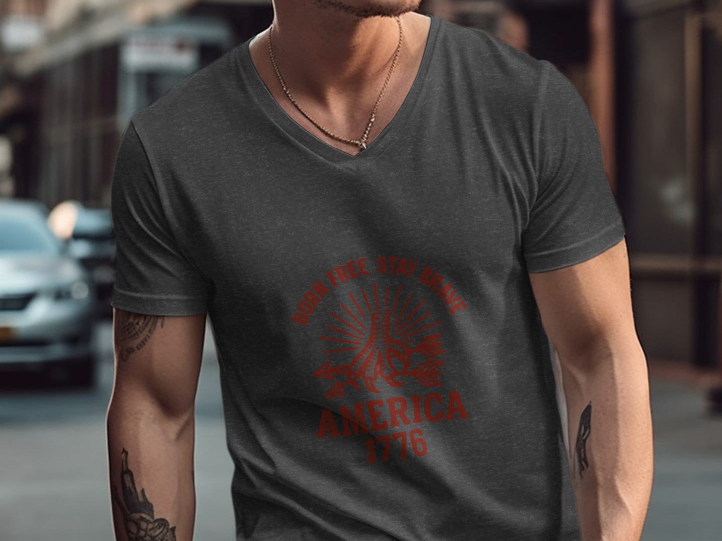 Border Free Stay Brave America 1776 Graphic T-Shirt product