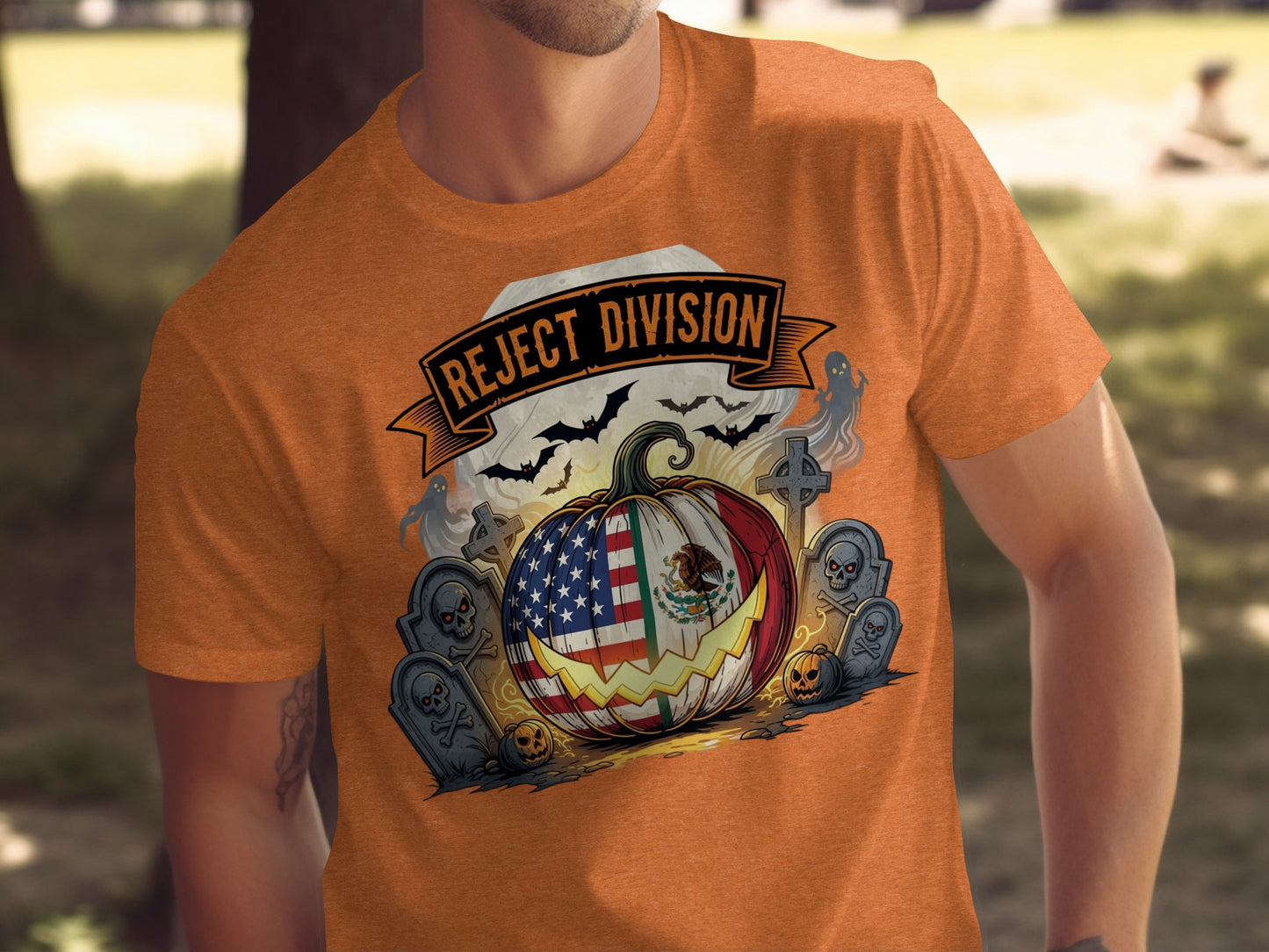 Reject Division Halloween Pumpkin Design T-Shirt
