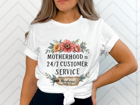 Motherhood Equals 24/7 Customer Service shirt product type