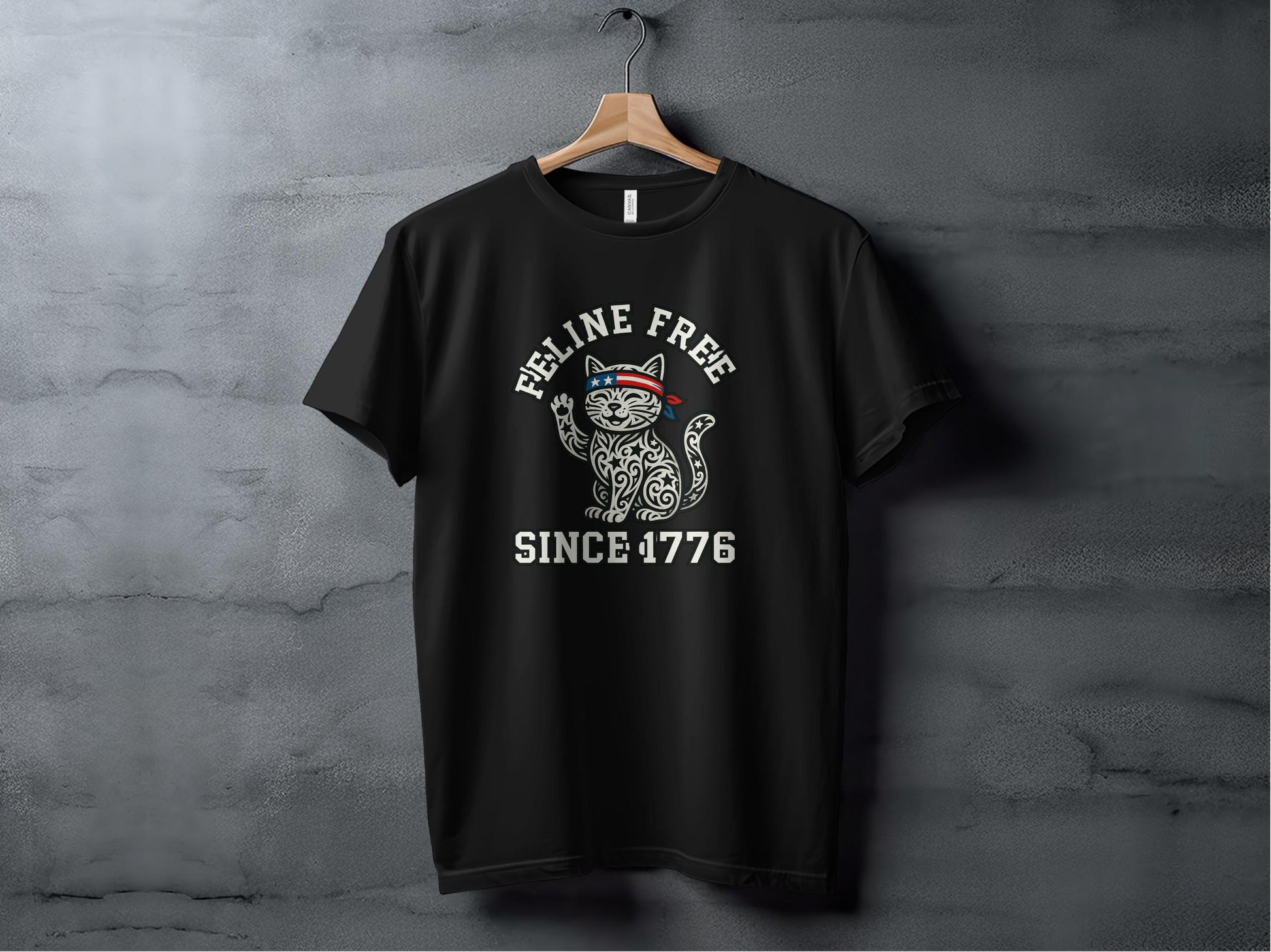 Feline Free Since 1776 Cat Graphic T-shirt product