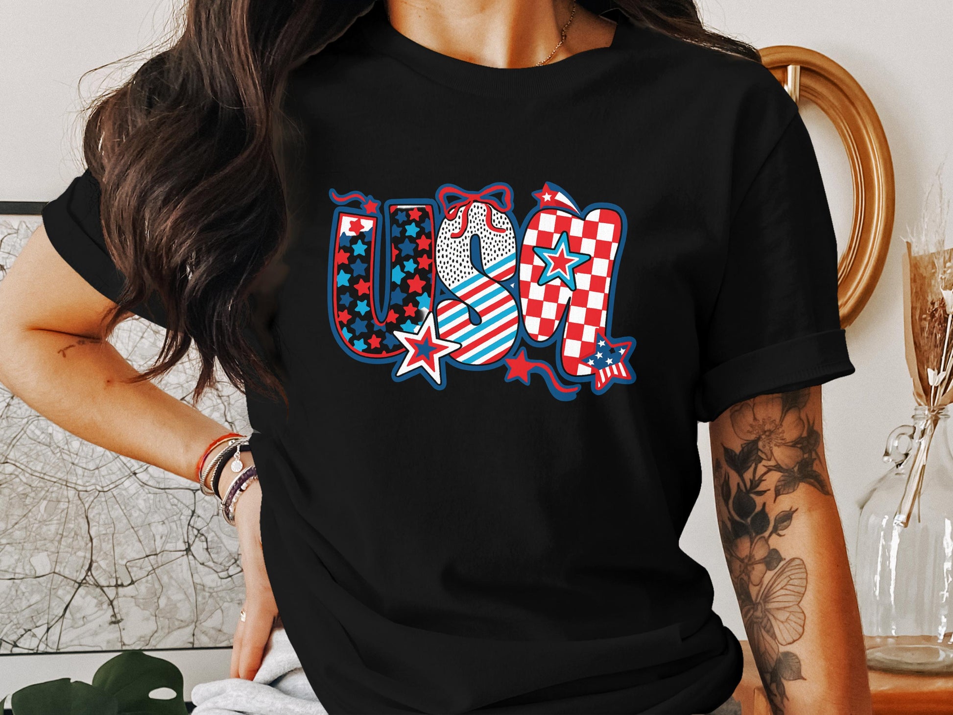 USA Graphic Tee Perfect for Patriotic Holiday product
