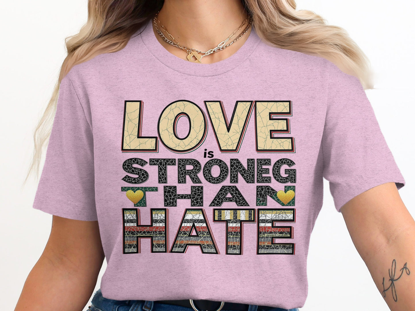 Love is Stronger Than Hate Printed T-shirt product type