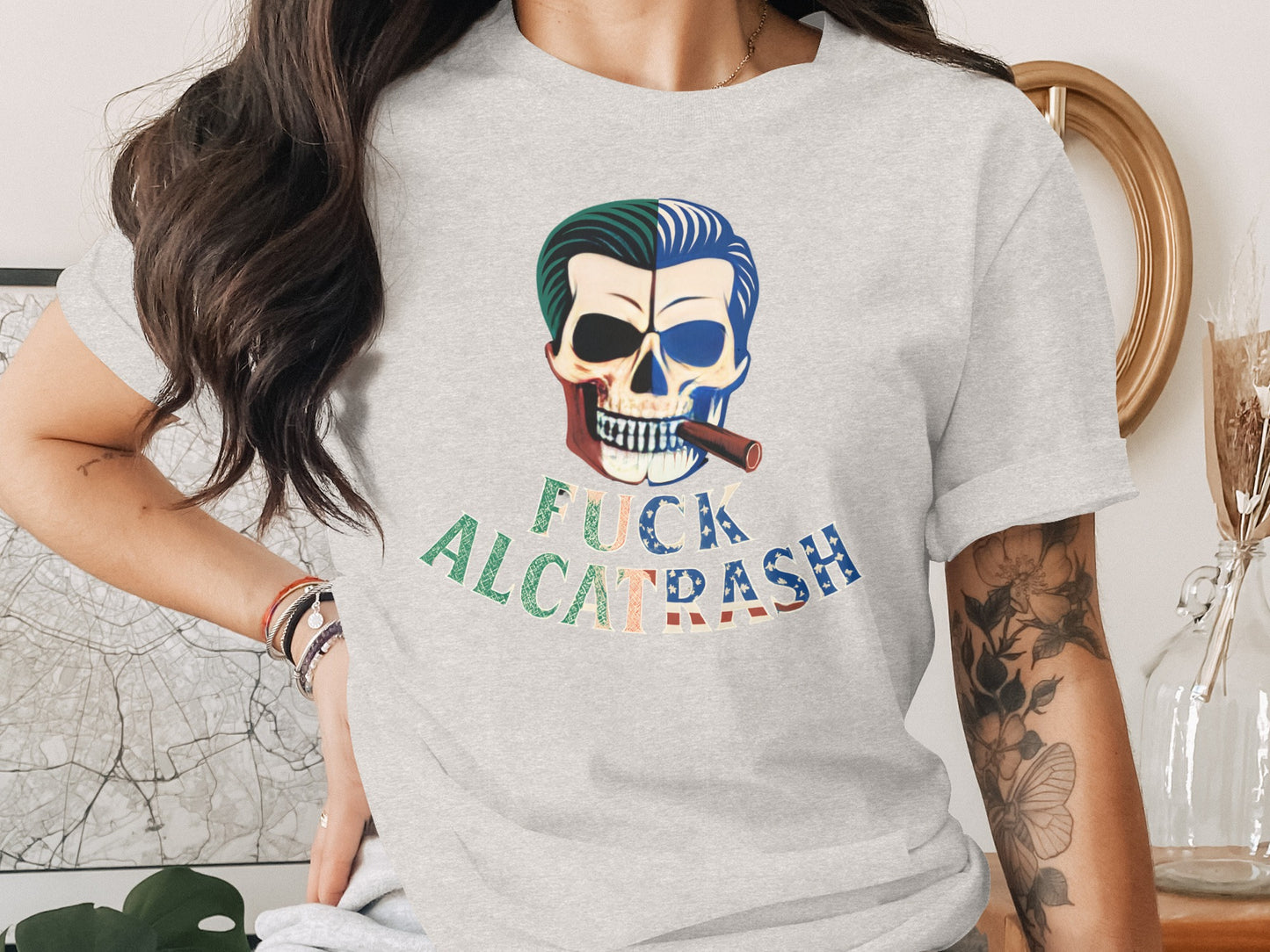 Fuck ALCATRASH Skull Cigar Graphic T-shirt product