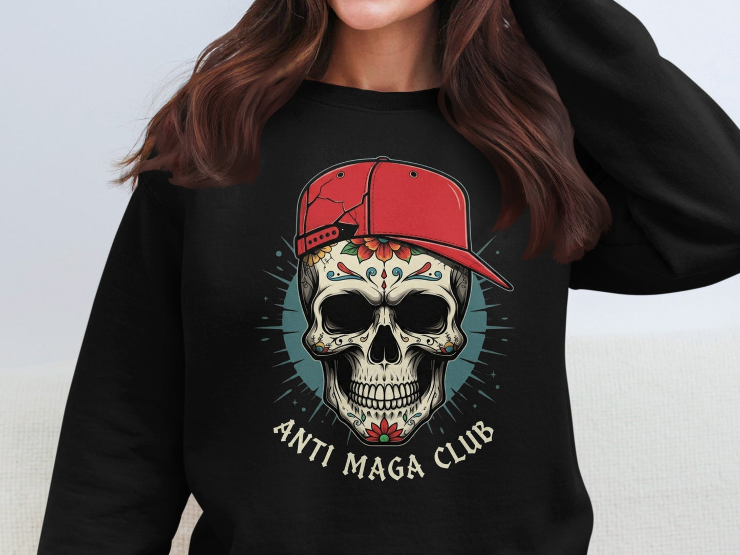 Anti Maga Club Skull Design Graphic Sweatshirt product type