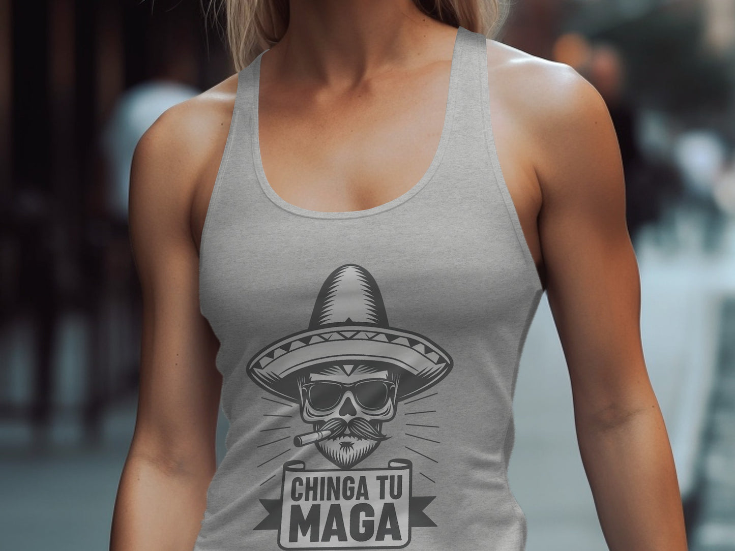 Unique Chinga Tu MAGA Graphic Tank Top product