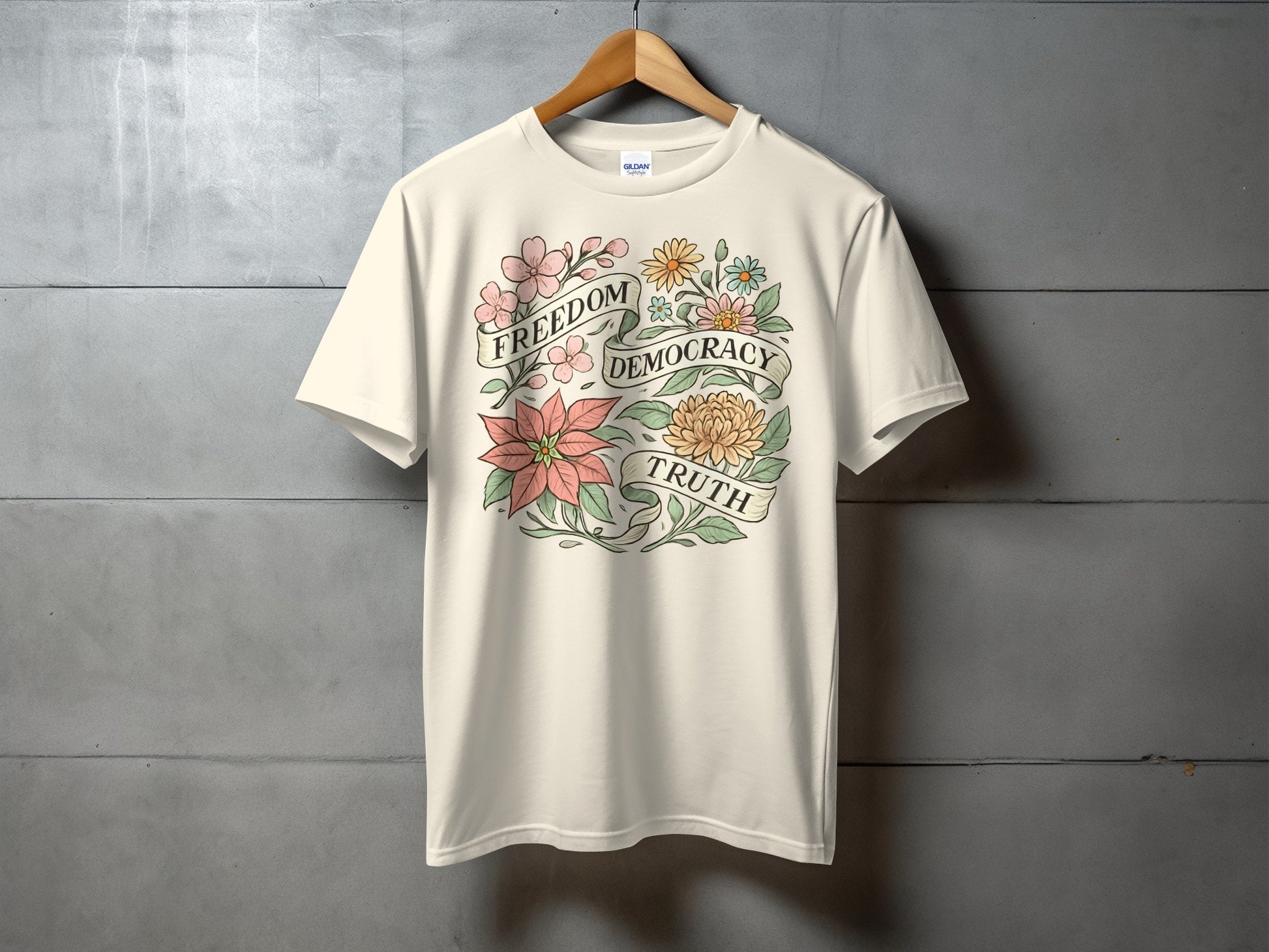 Freedom Democracy Truth Floral Graphic Shirt product