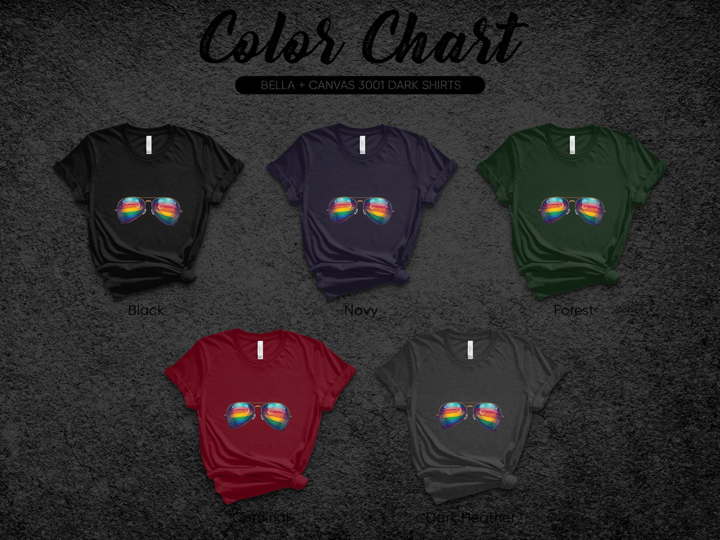 Colorful Sunglasses Design on Various Shirts product type