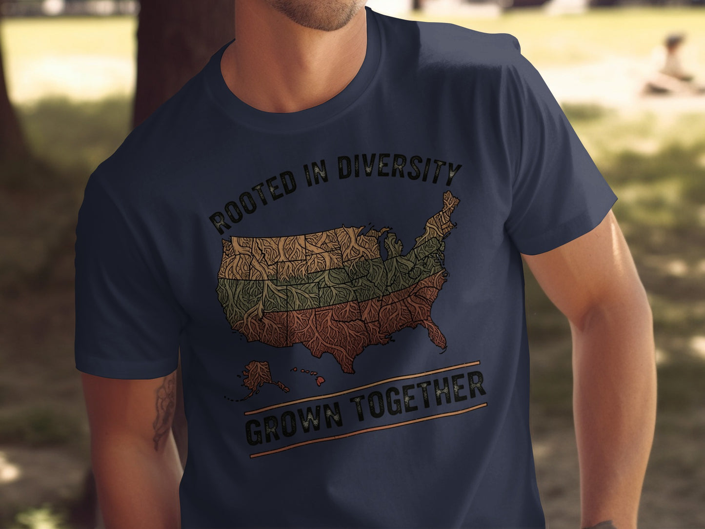 Rooted in Diversity Grown Together Map T-Shirt product type