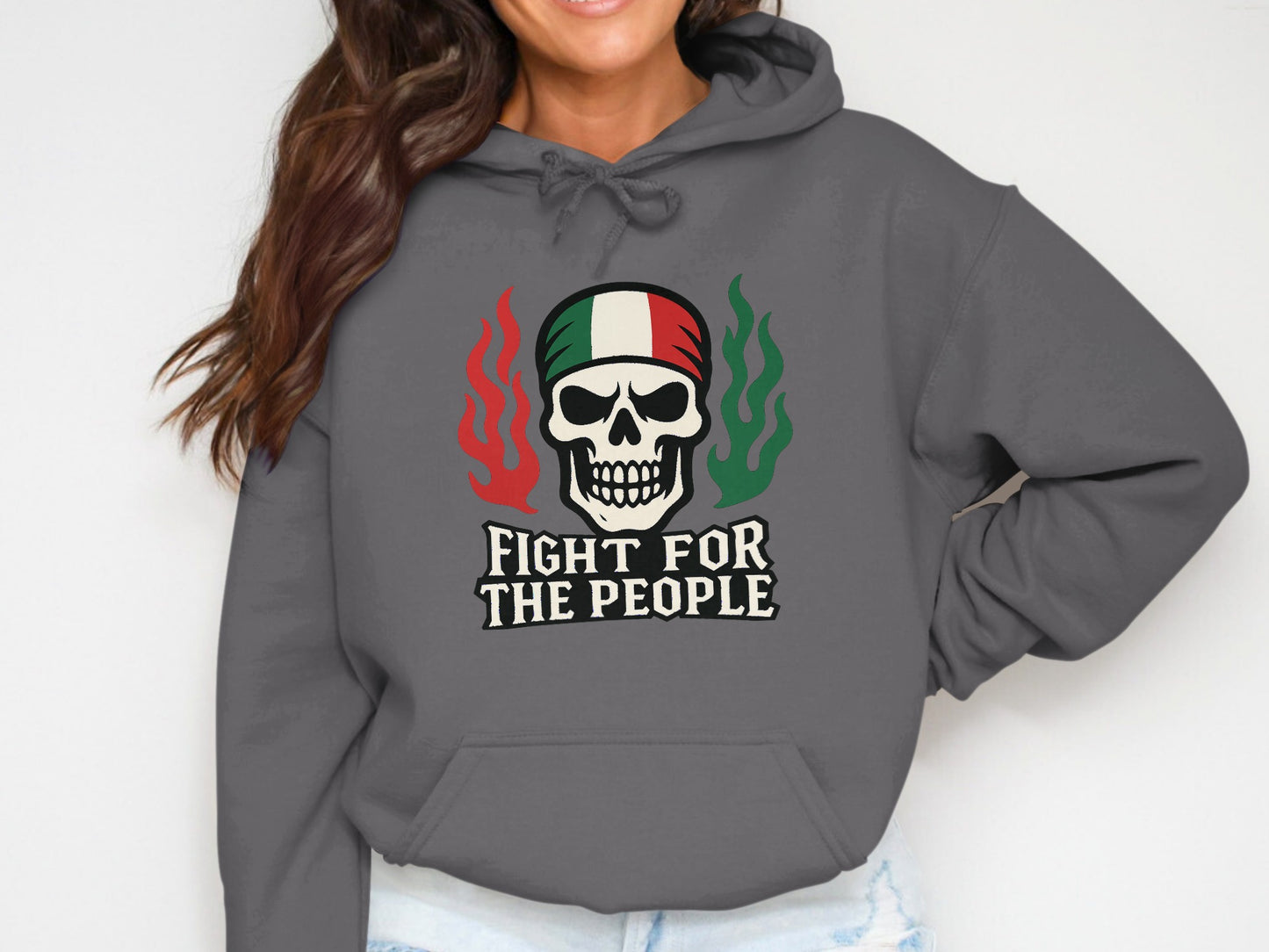 Fight for the People Skull Graphic Hoodie product