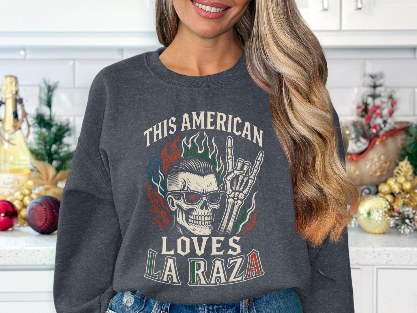 This American Loves La Raza Stylish Graphic Sweatshirts